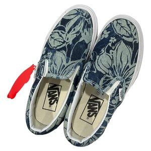Vans Slip on Tropical Denim Blue Sneakers
